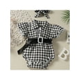 thumbnail image 4 of Bagilaanoe Summer Newborn Baby Girl Jumpsuit Set M 6M 12M 18M 24M Print Casual Fly-sleeve Rompers with Belt and Headband, 4 of 9