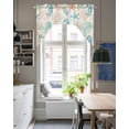 thumbnail image 4 of Teal Red Coastal Swag Valances for Windows, Small Curtains Drapes, Nautical Seahorse Beach Coral Starfish Retro Kitchen Window Curtains Over Sink Window Treatment Valance for Bedroom/Bathroom 56"x36", 4 of 5