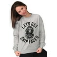 thumbnail image 4 of Funny Get Ship Faced Drinking Pun Unisex Plus Fleece Graphic Sweatshirt Brisco Brands 3X, 4 of 5