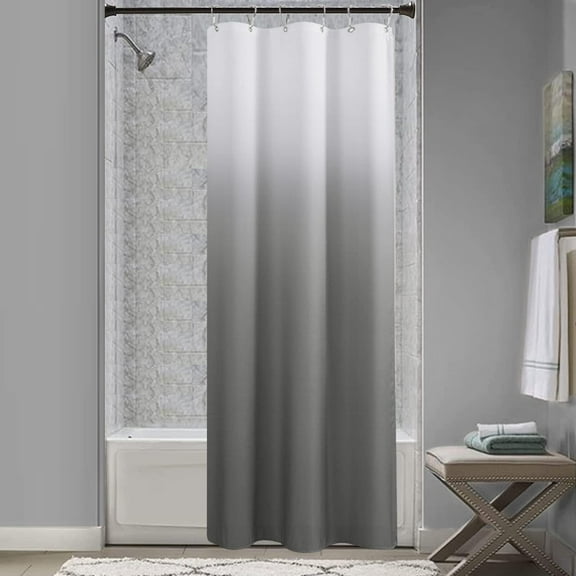 Small Stall Grey Shower Curtain 36 inch Wide Bathroom Shower Stall Curtain Set Grey White Shower Curtain Geometric Grey and White Shower Curtain Narrow Half Gray Bath Curtain 36x72 inches