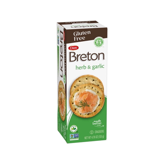 Breton Herb & Garlic Gluten Free Crackers, 4.76 oz