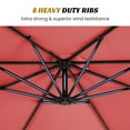 thumbnail image 4 of MCQ 10FT Cantilever Outdoor Patio Umbrella with Tilt & Crank, Self-Locking with 8 Sturdy Ribs, Large Sun Shade for Deck, Poolside, Red, 4 of 7