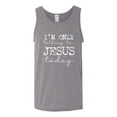 thumbnail image 2 of Wild Bobby I'm Only Talking to Jesus Today Inspirational/Christian Men Graphic Tank Top, Heather Grey, X-Large, 2 of 6