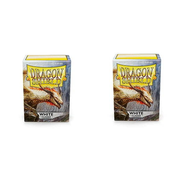 2 Packs Dragon Shield Classic White Standard Size 100 ct Card Sleeves Individual Pack