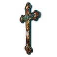 thumbnail image 6 of De Leon Collections Polyresin Tribal Beads with Feather and Turquoise Accent Hanging Wall Religious Cross D√©cor, 6 of 7