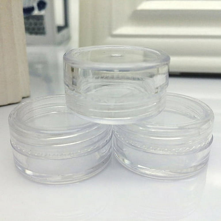 Xyer 50 Pieces Portable Cosmetic Sample Containers 5 Gram Plastic Cream Pot  Jars