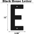 thumbnail image 2 of 12 Inch Modern Metal House Numbers, Metal Letter, Black Door Number, Metal Mailbox Numbers and Letters, Metal House Address Letters and Numbers for Outside Signs (E), 2 of 8
