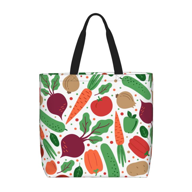 Disketp Vegetables Bolsa Tote de Lona para Mujer, Bolso de Hombro y Cruzado con Cierre de Cremallera