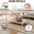 thumbnail image 3 of HomGarden Industrial Rectangle Wood Coffee Table Indoor Cocktail Table, Light Oak, 3 of 10