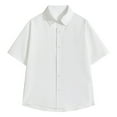 thumbnail image 1 of pstuiky Camisas de vestir de manga corta para hombre, Camisa de manga larga vintage informal de color liso con solapa y botones para hombre camisas casuales para hombre m, 1 of 3