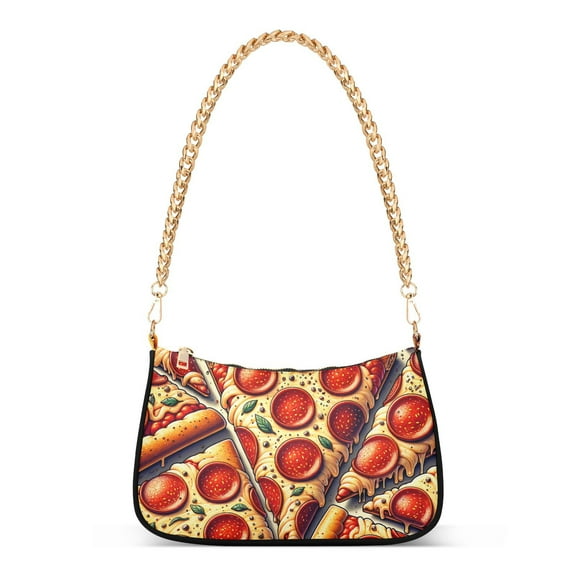 Delicious Original Pepperoni Pizza Women Handbags Shoulder Bag Cross Body Bag with Crossbody Strap Hobo Bags Chain Strap