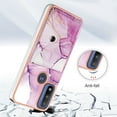 thumbnail image 2 of For Moto G Power 2022 Marble Patterned Case with Card Holder, Back Folio Kickstand PU Leather + Soft Crystal Bumper Edge, Magnetic Clasp Back Cover For Moto G Power 2022,Darkpurple, 2 of 6