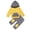 Yellow, variant on Baby Boy Crewneck Sweatshirt Newborn Infant Baby Boys Girls Patch Striped Hooded Sweatshirt Pants Outfits Set Baby Girls Tops Yellow 90