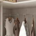 thumbnail image 6 of KULAGAGA Corner Armoire Wardrobe with Frosted Glass Doors, L-Shaped Closet Cabinet with Shelves and Hanging Rail for Bedroom, 6 of 7