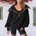 thumbnail image 4 of Sudaderas Con Capucha Turndown Collar Fall Y2K Ropa de gran tamaño Señora Cómoda Ropa de uso diario Traje de calle Ygjytge Xl Negro para Mujer, 4 of 7