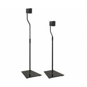 EAK85B-A Speaker Floor Stands, Glass Base. Black. Set of 2.