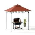 thumbnail image 4 of SUNJOY 8' x 5' Grill Gazebo Double Tiered Outdoor Gazebo Standing-Height Canopy with Magnetic LED Light, Adjustable Ceiling Height, for BBQ,Picnics, Outdoor Events, Red, 4 of 13