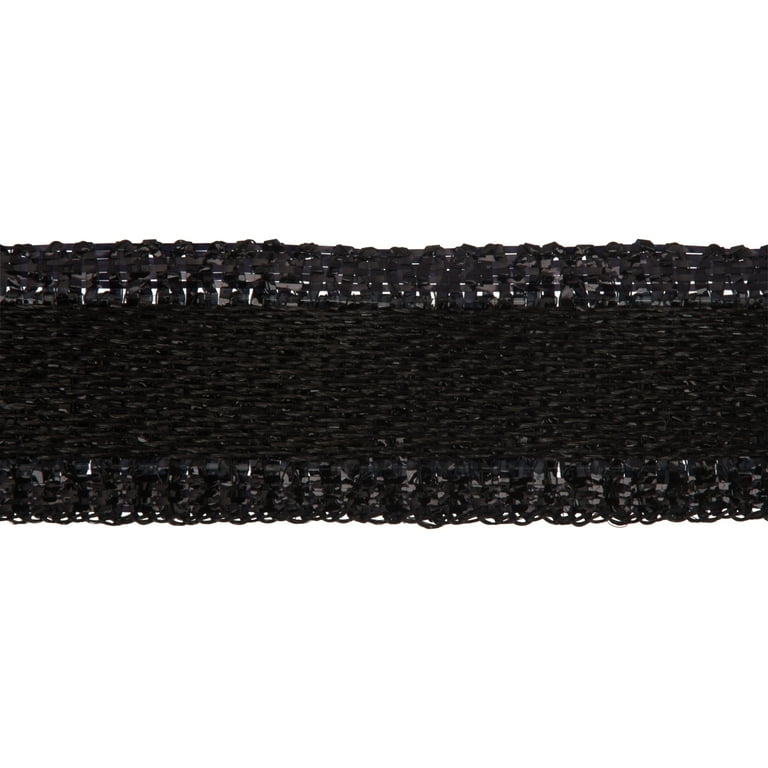 Offray Ribbon, Black 3/8 inch Metallic Ribbon for Wedding, Crafts