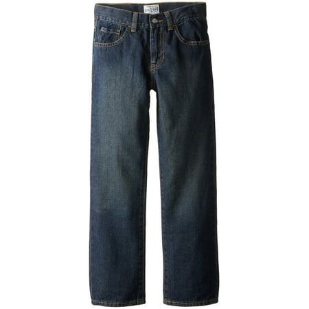 Dark Boy's Straight Leg Seamed 5-Pocket Stretch Jeans 8