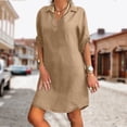 thumbnail image 3 of Vestido Midi Elegante de Algodón y Lino Para Mujer FLhrweasw, 3 of 7