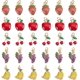 thumbnail image 1 of 80 piezas de 5 estilos de dijes de frutas esmaltadas, colgantes de aleación de frutas, fresa, plátano, uva, cereza, colgantes., 1 of 5