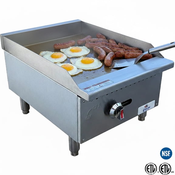 NSF 18" Commercial Countertop Gas Griddle – Compact Power for Professional Kitchens