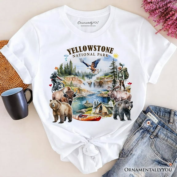 Artistically Vibrant Yellowstone National Park T-Shirt, Wildlife and Nature Tee and Souvenir