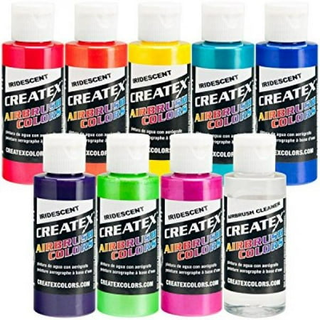 Iridescent Set - Iridescent 8 Createx Airbrush Paint Colors Set 2 Oz Bottles