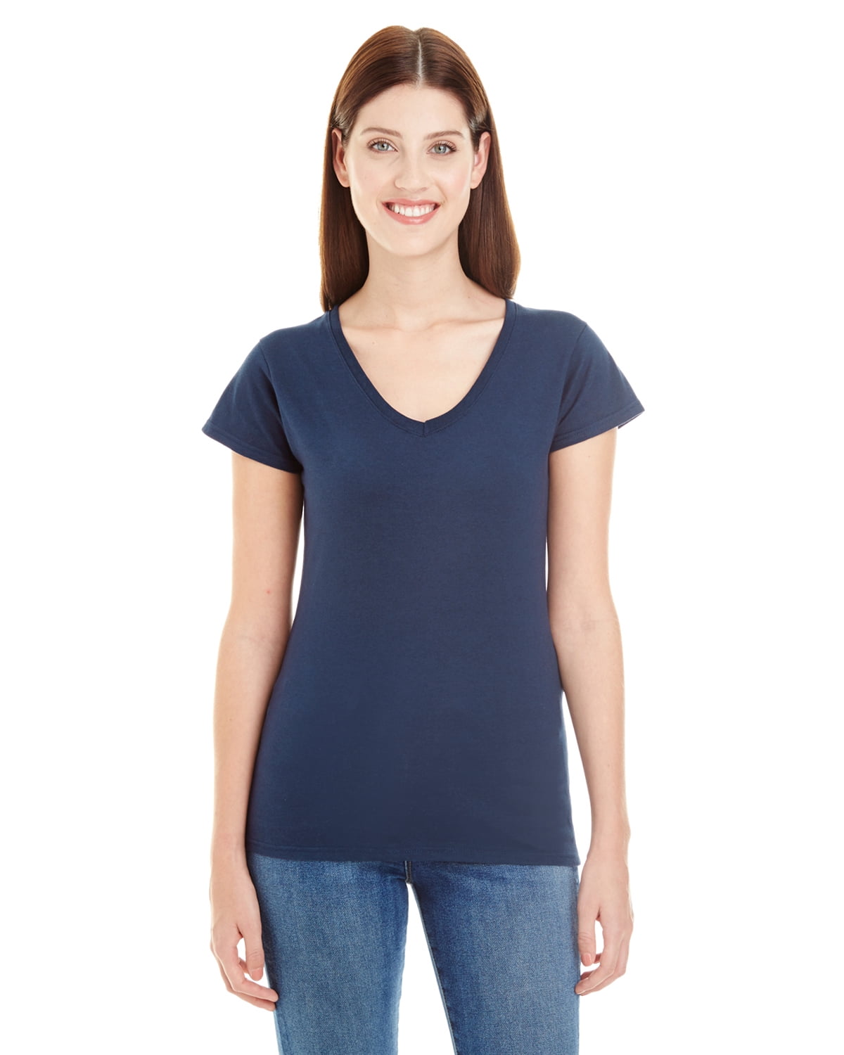 Anvil Ladies' Lightweight Fitted V-Neck 