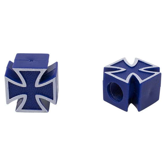 Iron Cross Bike Valve Caps Blue