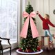 thumbnail image 4 of Adornos navideños, adorno navideño, lazo rojo extragrande de 117 cm para árbol de Navidad, lazo de satén rojo con serpentinas largas para decoración navideña del hogar, colgante rojo de 120 cm, 4 of 6