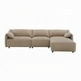 thumbnail image 6 of Vety L Shaped Sectional Sofa, Pillow Arm, Light Brown Nubuck Leather, 6 of 7