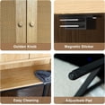 thumbnail image 4 of Conate Rattan Over The Toilet Storage Cabinet, Bathroom Storage Cabient with Rattan Doors, Metal Legs and Adjustable Shelf, Bathroom Storage Shelf Organizer, Natural, 4 of 8