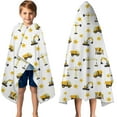thumbnail image 3 of Cartoon Construction Vehicles Stars White Pattern Hooded Bath Towel，50"x30" for Ages 3 To 12 Kids, Quick Dry Lightweight Soft Microfiber Hood Beach Towel Cover Up for Kids, 3 of 7