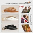 thumbnail image 4 of 3 Pack Women Skinny Leather Belt for Dresses Thin Leather Waist Belts for Ladies Jeans 0.5" width, 4 of 7