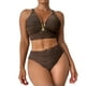 thumbnail image 2 of Tankini para mujer, bikini de dos piezas con escote en V profundo y cintura alta, traje de baño de dos piezas para mujer, trajes de baño tankini para mujer, traje de baño de 2 piezas para mujer, traje, 2 of 7