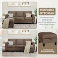thumbnail image 6 of Sobaniilo Convertible Sectional Sofa Couch, Modern Linen Fabric L-Shaped 4-Seat Sofa Sectional with Reversible Chaise for Small Space (Brown), 6 of 8