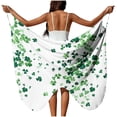 thumbnail image 2 of qelini Womens Cover up Beach St. Patrick’s Day Ribbon Tie Wrap Beach Scarf Dress Print Beach Dress Vocation Wrap Skirt, 2 of 8
