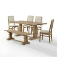 thumbnail image 3 of Crosley Furniture Joanna 6-Piece Modern Wood Dining Set in Rustic Brown/Cream, 3 of 16