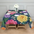 thumbnail image 3 of Pioneer Flower Floral Print Pattern Square Tablecloth,Waterproof Square Table Cover,Wipeable Spillproof Washable Table Cover for Home Kitchen Party Decor 60"x60"(152x152cm), 3 of 6