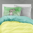 thumbnail image 2 of Dog Teal and Green Watercolor Fabric Standard Pillowcase, 2 of 2