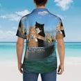 thumbnail image 6 of Balery Two Brave Cats Are Floating On The Sea Iceberg Print Men's Hawaiian Shirts Short Sleeve Beach Shirt Relaxed Fit Vacation Button Down Shirts-X-Large, 6 of 9