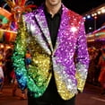 thumbnail image 2 of oqasdz Blazer for Men Festive Velvet Corduroy for with Print Fashion Jacket Classic Fit Stretch Dress Coat Travel Party Business Formal, 2 of 5