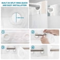 thumbnail image 2 of No Hook Shower Curtain with Built-in Rings - Beige Green Abstract Brushes Washable Waterproof Fabric Bathroom Curtains for Hotel,Rentals, 66 X 72 Inch Long , Modern Minimalist Striped, 2 of 8