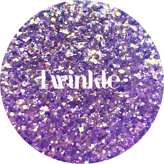 Glitter Heart Co. - High Quality Polyester Glitter - 2 oz Bottle - Twinkle - Iridescent Purple Small Chunky Mix