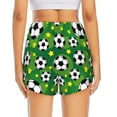 thumbnail image 4 of Running Shorts for Women, Soccer Ball golden star green Workout Athletic Shorts with Pockets, Lounge Yoga Shorts Women, 4 of 7