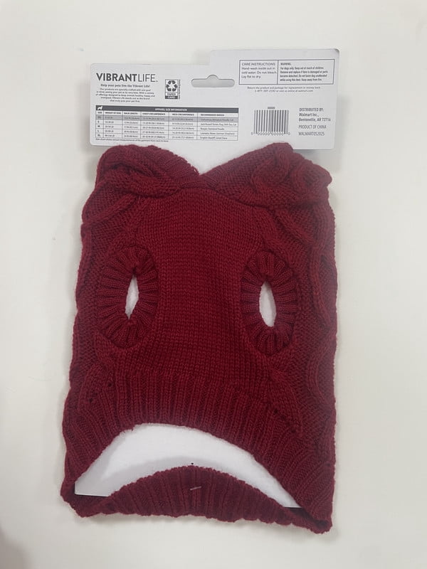 RED CABLE SWEATER XS