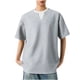 thumbnail image 2 of Camisa Elvqul de Hombre Economicas Stretch Algodón Liso Manga Corta Gris Cuello Redondo, 2 of 6