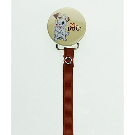 I Love My Dog Pacifier Clip