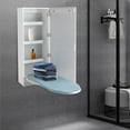thumbnail image 5 of Wall Mount Ironing Board Cabinet, Built-in Swivel Ironing Board Foldable with Storage, Wall Hanging with Mirror, White for Edrooms, Checkrooms, Small Houses, Sewing Rooms, Bedrooms, 5 of 19